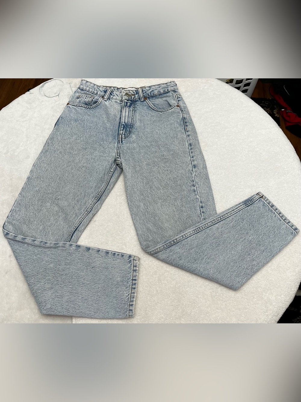 Zara Light Wash Straight Leg Jeans